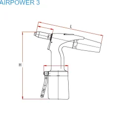 airPower 3 - Pneumatische Hydraulische Blindnietsetzgerät Blindnietgerät Setzgerät Pistole Niete Setzwerkzeug Druckluft Nietpistole Arbeitsbereich ø 4,8 - 6,4 mm- Nietzange - Nietenzange - Blindnietzange
