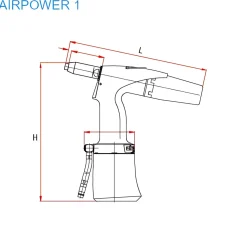 airPower 1 - Pneumatische Hydraulische Blindnietsetzgerät Blindnietgerät Setzgerät Pistole Niete Setzwerkzeug Druckluft Nietpistole Arbeitsbereich ø 2,4 - 5,0 mm- Nietzange - Nietenzange - Blindnietzange
