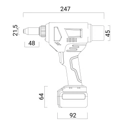 Akku Nieter Blindnietgerät | Nietgerät | GO-BR1 Akku-Blindnietsetzwerkzeug mit bürstenlosem Motor 18V ohne Akku, inkl. Koffer und Zubehör Arbeitsbereich ø 3,0 - 5,0 mm alle Materialien