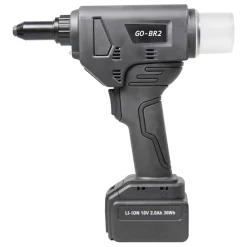 Akku Nieter Blindnietgerät | Nietgerät | GO-BR2 Hochfeste Blindniete Setzwerkzeug mit bürstenlosem Motor 18V inkl. 2 Akku, Koffer und Zubehör Arbeitsbereich ø 3,0 – 6,4 mm alle Materialien