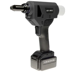 Akku Nieter Blindnietgerät | Nietgerät | GO-BR2 Hochfeste Blindniete Setzwerkzeug mit bürstenlosem Motor 18V inkl. 2 Akku, Koffer und Zubehör Arbeitsbereich ø 3,0 – 6,4 mm alle Materialien