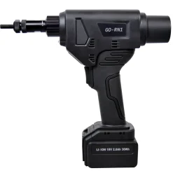 Akku-Tool GO-RN1 Akku Blindnietmuttern & Schrauben Setzwerkzeug mit bürstemlosem Motor 18V inkl. 2 Akku, Koffer und Zubehör mit Arbeitsbereich M3 - M8 alle Materialien Nietmuttern Gerät Nietmutternzange