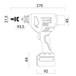 Akku-Tool GO-RN1 Akku Blindnietmuttern & Schrauben Setzwerkzeug mit bürstemlosem Motor 18V inkl. 2 Akku, Koffer und Zubehör mit Arbeitsbereich M3 - M8 alle Materialien Nietmuttern Gerät Nietmutternzange