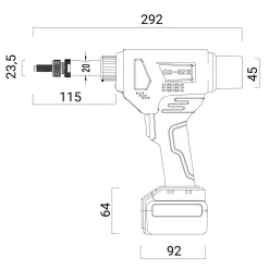 Akku-Tool GO-RN2 Akku Blindnietmuttern- & Schrauben Setzwerkzeug mit bürstemlosem Motor 18V ohne Akku, inkl. Koffer und Zubehör mit Arbeitsbereich M8 – M10 mm alle Materialien, M8 - M12 Aluminium und Stahl
