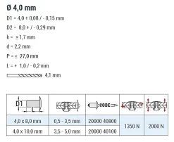 Becher-Blindnieten Kupfer/Edelstahl A2 (Ø x L) 4,0 x 10,0 mm mit Flachkopf - Dicht-Becherblindniete - Becher-Blindniete - Dichtblindniete - Bechernieten - Dichtnieten - CUP