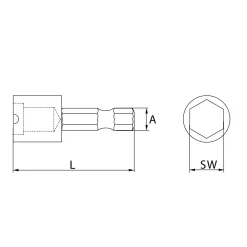 Bithalter mit Magnet - 1/4" - 60 mm