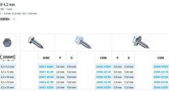 Blechschrauben mit Dichtscheibe EPDM Scheibe (Ø x L) 4,2 x 25 mm Edelstahl A2 GOEBEL silber GL Sechskant Längsschlitz DIN7976 ISO1479 Werksnorm – Sechskantschrauben
