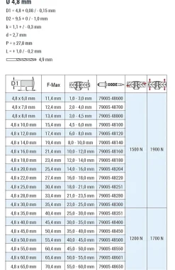 Blindnieten Aluminium/Stahl (Ø x L) 4,8 x 22,0 mm mit Flachkopf ISO15977 9005 schwarz - Flachkopf Niete - Popniete - RAINBOW STANDARD