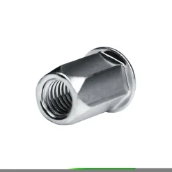 Blindnietmutter - Nietmutter - M10 Stahl verzinkt (Ø x L) 13,0 mm x 22,0 mm Flachkopf Sechskantschaft Schaftende offen Einziehmutter Einnietmuttern - GO-NUT