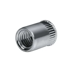 Blindnietmutter - Nietmutter - M12 Stahl verzinkt (Ø x L) 15,9 mm x 26,0 mm kleiner Senkkopf Rundschaft gerändelt mit Unterkopfverzahnung Schaftende offen Einziehmutter Einnietmuttern - GO-NUT