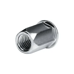 Blindnietmutter - Nietmutter - M5 Stahl verzinkt (Ø x L) 7,0 mm x 13,5 mm Flachkopf Sechskantschaft Schaftende offen - Einziehmutter, Einnietmuttern - GO-NUT