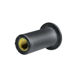 Blindnietmutter aus EPDM Nietmutter M8 EPDM / Messing (Ø x L) 15,9 mm x 18,3 mm Rundschaft Messing Gewindeeinsatz Schaftende offen - NEOPREN - Gummimutter Einziehmutter Einnietmuttern