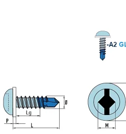 Bohrschrauben Linsenkopf mit gehärtete Bohrspitze PA Scheibe (Ø x L) 4,2 x 16,0 mm Edelstahl A2 GOEBEL silber GL DIN7504SQ Werksnorm Linsenkopf Innenvierkant Längsschlitz Selbstbohrende Schraube Selbstschneidende Selbstbohrschrauben