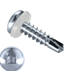 Bohrschrauben Linsenkopf mit PA Scheibe (Ø x L) 4,2 x 16,0 mm Edelstahl A2 DIN7504SQ Werksnorm Linsenkopf Innenvierkant - Selbstbohrende Schraube - Selbstschneidende Bohrschraube - Selbstbohrschrauben