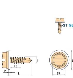 Bohrschrauben mit angepresster Bund mit PA Scheibe (Ø x L) 4,8 x 16,0 mm Stahl verzinkt GOEBEL silber GL DIN7504L Werksnorm Sechskant Außensechskant / Längsschlitz Sechskantschraube Selbstbohrende Schraube Selbstschneidende Bohrschrauben