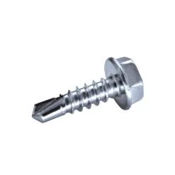 Bohrschrauben mit angepresster Bund (Ø x L) 4,2 x 13,0 mm Edelstahl C1 GOEBEL silber GL DIN7504K Werksnorm Sechskant Außensechskant - Sechskantschraube - Selbstbohrende Schraube - Selbstschneidende Bohrschrauben - Selbstbohrschrauben