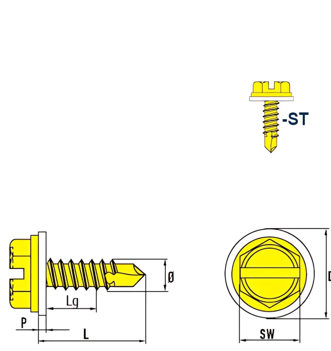 Bohrschrauben mit angepresster Bund PA Scheibe (Ø x L) 4,2 x 19,0 mm Stahl verzinkt DIN7504L Werksnorm Sechskant Außensechskant / Längsschlitz Sechskantschraube Selbstbohrende Schraube Selbstschneidende Bohrschrauben Selbstbohrschrauben