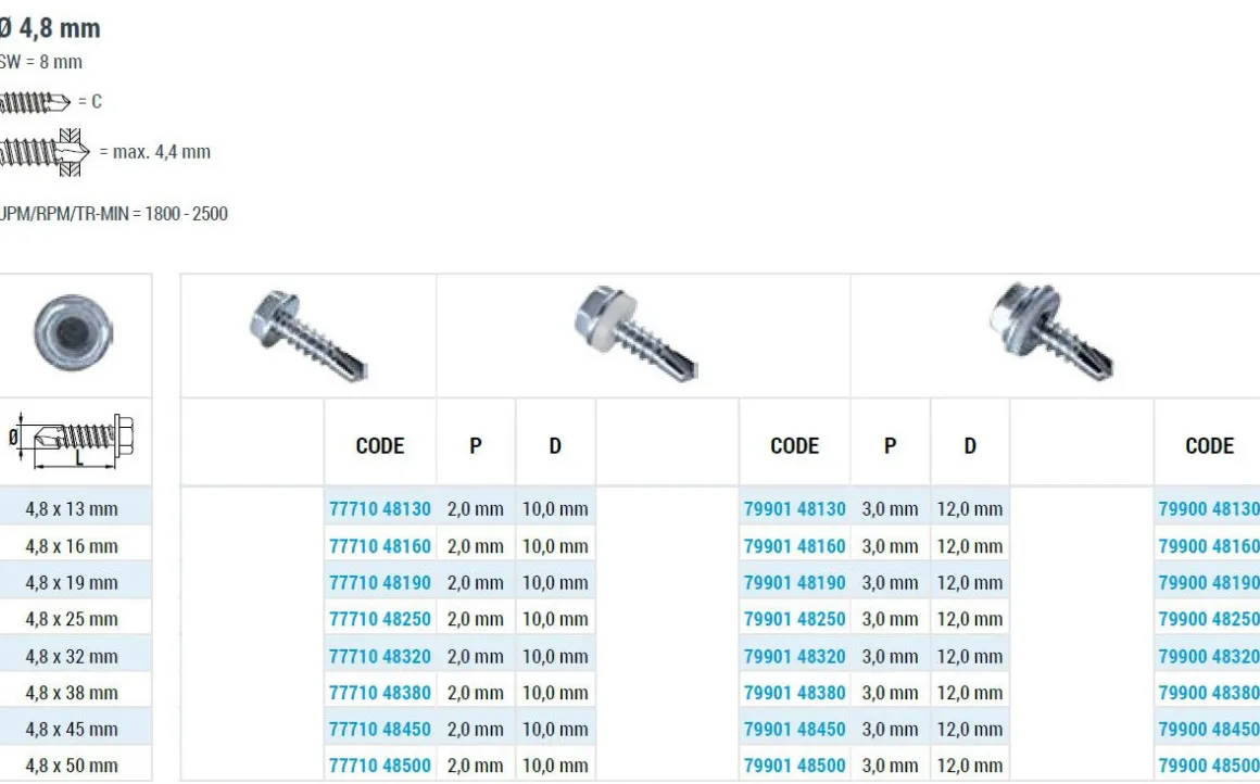Bohrschrauben mit Dichtscheibe angepresster Bund mit EPDM Scheibe (Ø x L) 4,8 x 16,0 mm Edelstahl A2 DIN7504K Werksnorm Sechskant Außensechskant Sechskantschraube - Selbstbohrende Schraube Selbstschneidende Bohrschrauben Selbstbohrschrauben