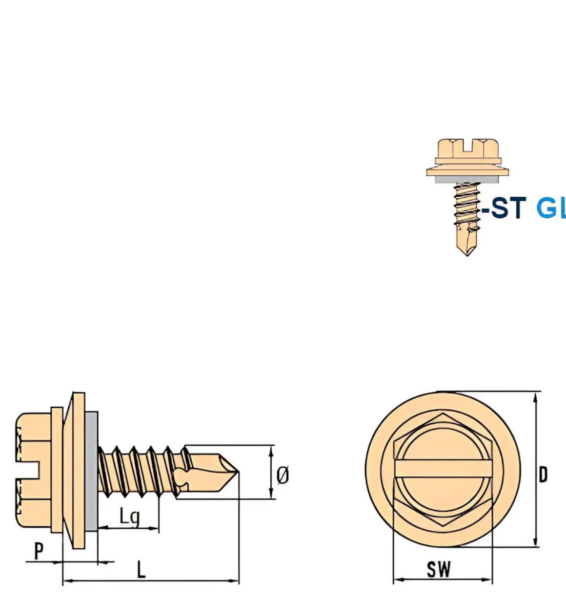 Bohrschrauben mit Dichtscheibe angepresster Bund EPDM Scheibe (Ø x L) 4,2 x 16,0 mm Stahl verzinkt GOEBEL silber GL DIN7504L Werksnorm Sechskant Außensechskant Längsschlitz Sechskantschraube Selbstbohrende Schraube Selbstschneidende