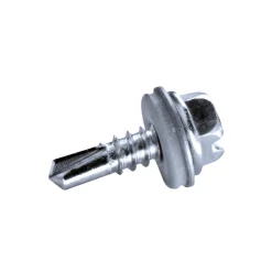 Bohrschrauben mit Dichtscheibe angepresster Bund EPDM Scheibe (Ø x L) 4,2 x 19,0 mm Edelstahl A2 GOEBEL silber GL DIN7504L Werksnorm Sechskant Außensechskant Längsschlitz Sechskantschraube Selbstbohrende Schraube Selbstschneidende