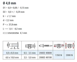 Dicht-Becherblindnieten Kupfer/Stahl (Ø x L) 4,0 x 8,0 mm mit Flachkopf - Dicht-Becherblindniete - Becher-Blindniete - Dichtblindniete - Bechernieten - Dichtnieten - CUP