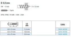 Drillschrauben (Tapits) mit Sperrverzahnung (Ø x L) 4,8 x 25,0 mm Stahl verzinkt Sechskant Außensechskant / Längsschlitz - Selbstbohrende Schrauben - Selbstschneidende Bohrschrauben