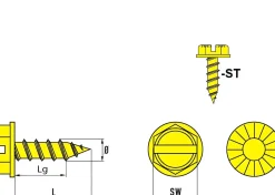 Drillschrauben (Tapits) mit Sperrverzahnung (Ø x L) 4,8 x 16,0 mm Edelstahl A2 Sechskant Außensechskant / Längsschlitz - Selbstbohrende Schrauben - Selbstschneidende Bohrschrauben