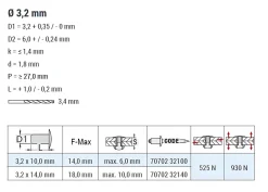 Gerillte Blindnieten Aluminium/Stahl (Ø x L) 3,2 x 10,0 mm mit Flachkopf - Gerillte Nieten - Niete - RILLI
