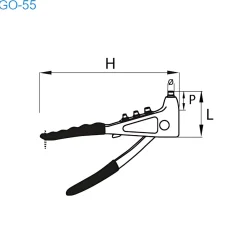 GO-55 - Hand Blindnietsetzgerät Blindniet Handzange - Arbeitsbereich ø 2,4 - 4,8 mm - Nietzange - Nietenzange - Blindnietzange