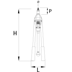 GO-510 - Hand Blindnietmutternsetzgeräte Blindnietmuttern Hebelgerät - Arbeitsbereich M5 - M12 - Nietmutternzange - Blindnietmutternzange