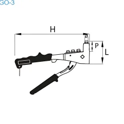 GO-3 - Hand Blindnietsetzgerät Blindniet Handzange - Arbeitsbereich ø 2,4 - 4,8 mm - Nietzange - Nietenzange - Blindnietzange