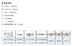 Hochfeste Blindnieten Aluminium/Aluminium (Ø x L) 4,8 x 17,0 mm mit Senkkopf - Niete mit gerilltem Nietdorn - Hochfeste Nieten - GO-LOCK