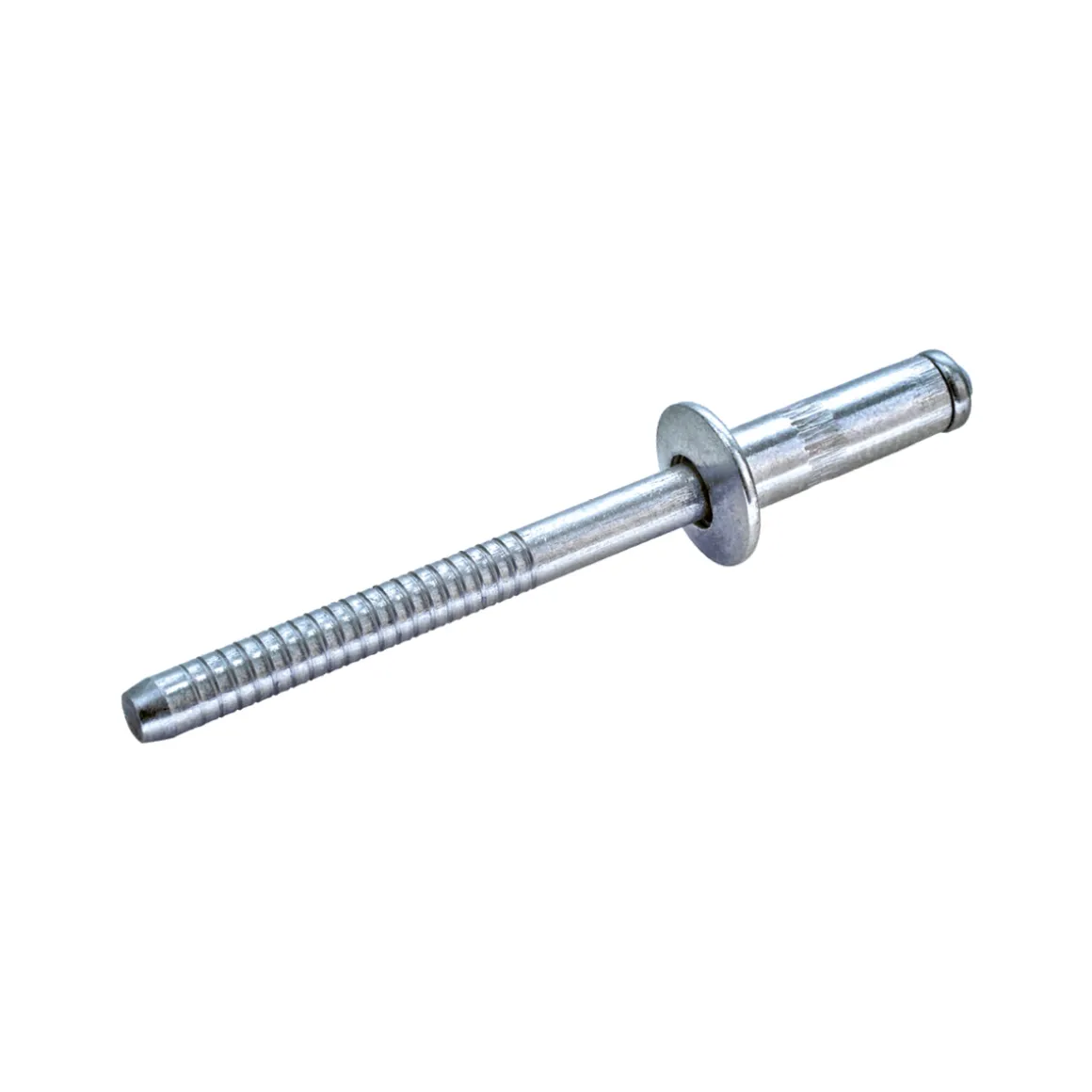 Hochfeste Blindnieten Stahl/Stahl (Ø x L) 3,2 x 9,0 mm mit Flachkopf - Niete mit gerilltem Nietdorn - Hochfeste Nieten - GO-BULB II