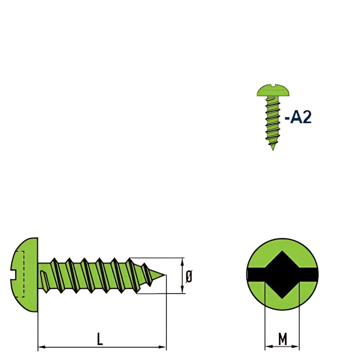 Linsenblechschrauben (Ø x L) 4,8 x 16 mm Edelstahl A2 Linsenkopf Längsschlitz – Linsenkopfschrauben - Blechschrauben