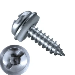 Linsenblechschrauben mit Dichtscheibe EPDM Scheibe (Ø x L) 4,8 x 19 mm Edelstahl C1 GOEBEL silber GL Linsenkopf Innenvierkant – Linsenkopfschrauben - Blechschrauben