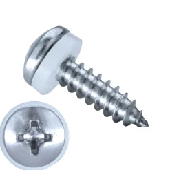 Linsenblechschrauben mit PA Scheibe (Ø x L) 4,2 x 16 mm Edelstahl A2 Linsenkopf Phillips-Kreuzschlitz PH DIN7981 ISO7049 Werksnorm – Linsenkopfschrauben - Blechschrauben