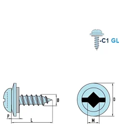 Linsenblechschrauben mit Dichtscheibe EPDM Scheibe (Ø x L) 4,8 x 16 mm Edelstahl C1 GOEBEL silber GL Linsenkopf Innenvierkant - Linsenkopfschrauben – Blechschrauben