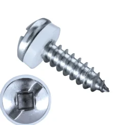 Linsenblechschrauben mit PA Scheibe (Ø x L) 4,2 x 25 mm Edelstahl A2 Linsenkopf Längsschlitz – Linsenkopfschrauben - Blechschrauben