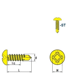 Linsenkopf-Bohrschrauben Kreuzschlitz Stahl verzinkt (Ø x L) 3,5 x 13 mm DIN 7504 M