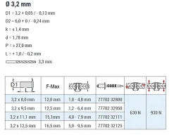 Mehrbereichsblindnieten Aluminium/Edelstahl A2 (Ø x L) 3,2 x 9,5 mm Flachkopf Niete - Mehrbereichsnieten - MULTI