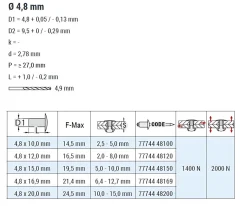 Mehrbereichsblindnieten Aluminium/Edelstahl A2 (Ø x L) 4,8 x 16,9 mm Senkkopf Niete - Mehrbereichsnieten - MULTI