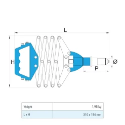 Scherennietgerät GO-401 Einhand Blindnietschere - Arbeitsbereich Ø 3,0 / 3,2 / 4,0 / 4,8 / 5,0 / 6,0 / 6,4 mm
