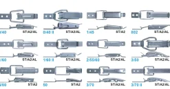 Spannverschluss Aluminium 0/40 II Kappenschloss mit gerade Grundtplatte und Gegenhaken - Kistenverschluss - Kofferverschluss - Hebel Verschluss