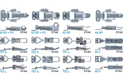 Spannverschluss Edelstahl A2 42 kleines Kappenschloss mit gerader Grundtplatte und Gegenhaken - Kistenverschluss - Kofferverschluss - Hebel Verschluss