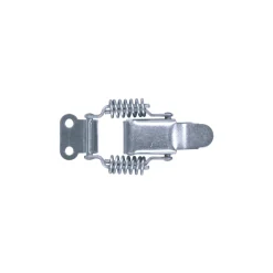 Spannverschluss Stahl verzinkt 42 SP kleines Kappenschloss mit Feder gerader Grundtplatte und Gegenhaken - Kistenverschluss - Kofferverschluss - Hebel Verschluss