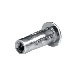 Spreiz-Blindnietmutter Nietmutter M8 Stahl verzinkt (Ø x L) 12,6 mm x 35,3 mm Flachkopf Rundschaft geschlitzt vorgestaucht Schaftende offen Einziehmutter Einnietmuttern - GO-SPLIT