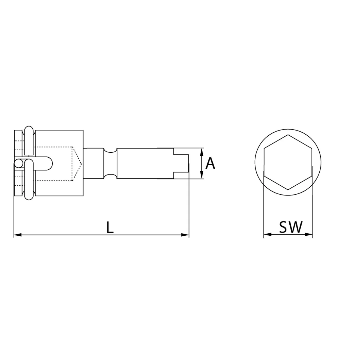 Steckschlüssel SW3/8" - FEIN / G7 - mit Klemmfeder aus Werkzeugstahl
